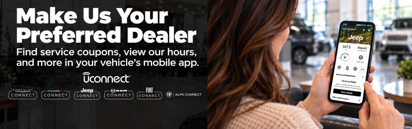 uconnect® make us your preferred dealer | Expressway Jeep Chrysler Dodge Ram in Mount Vernon IN