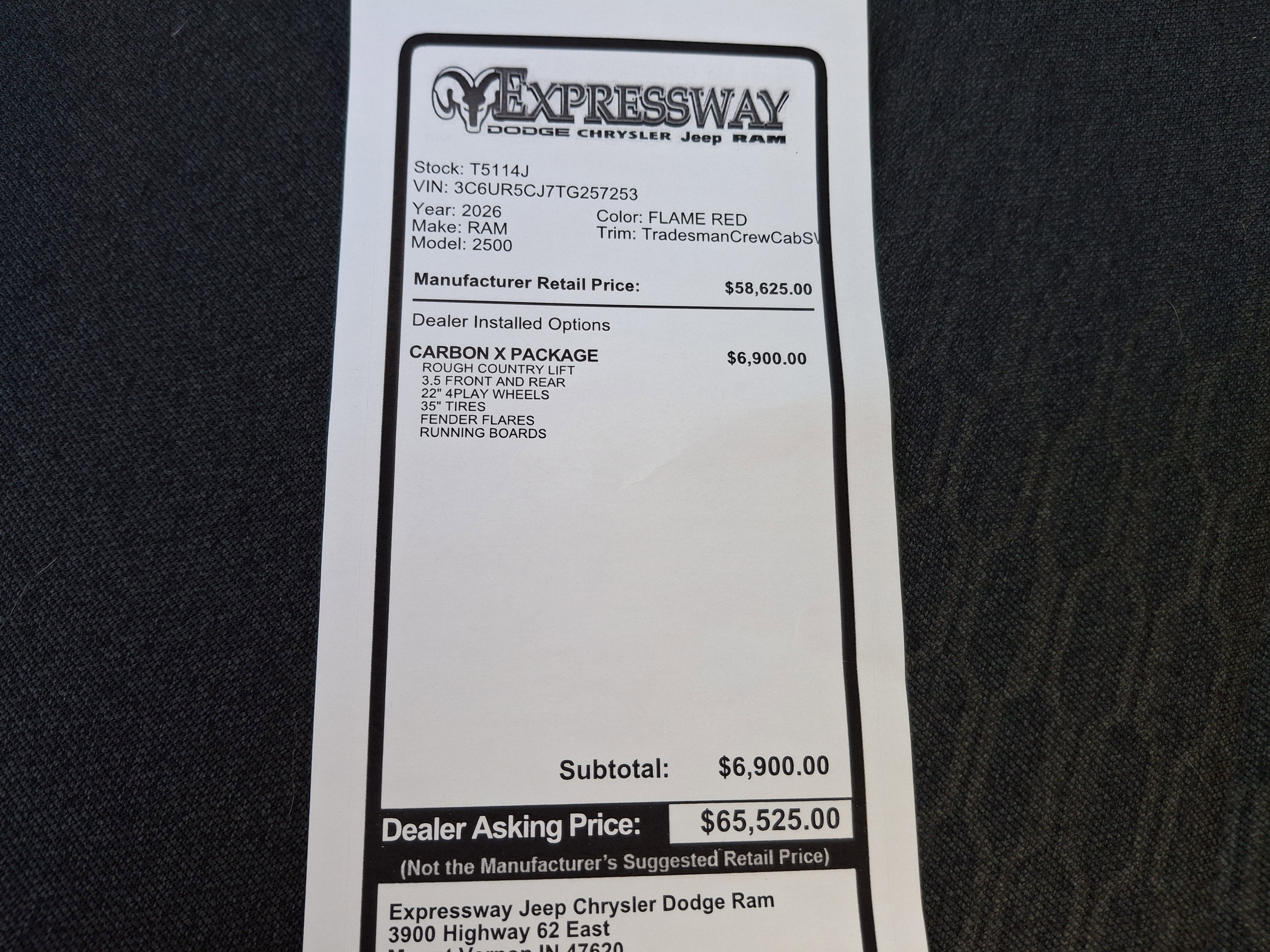 2026 RAM 2500 Tradesman 4x4 Crew Cab 6'4 Box