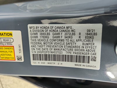 2022 Honda Civic Sedan Sport