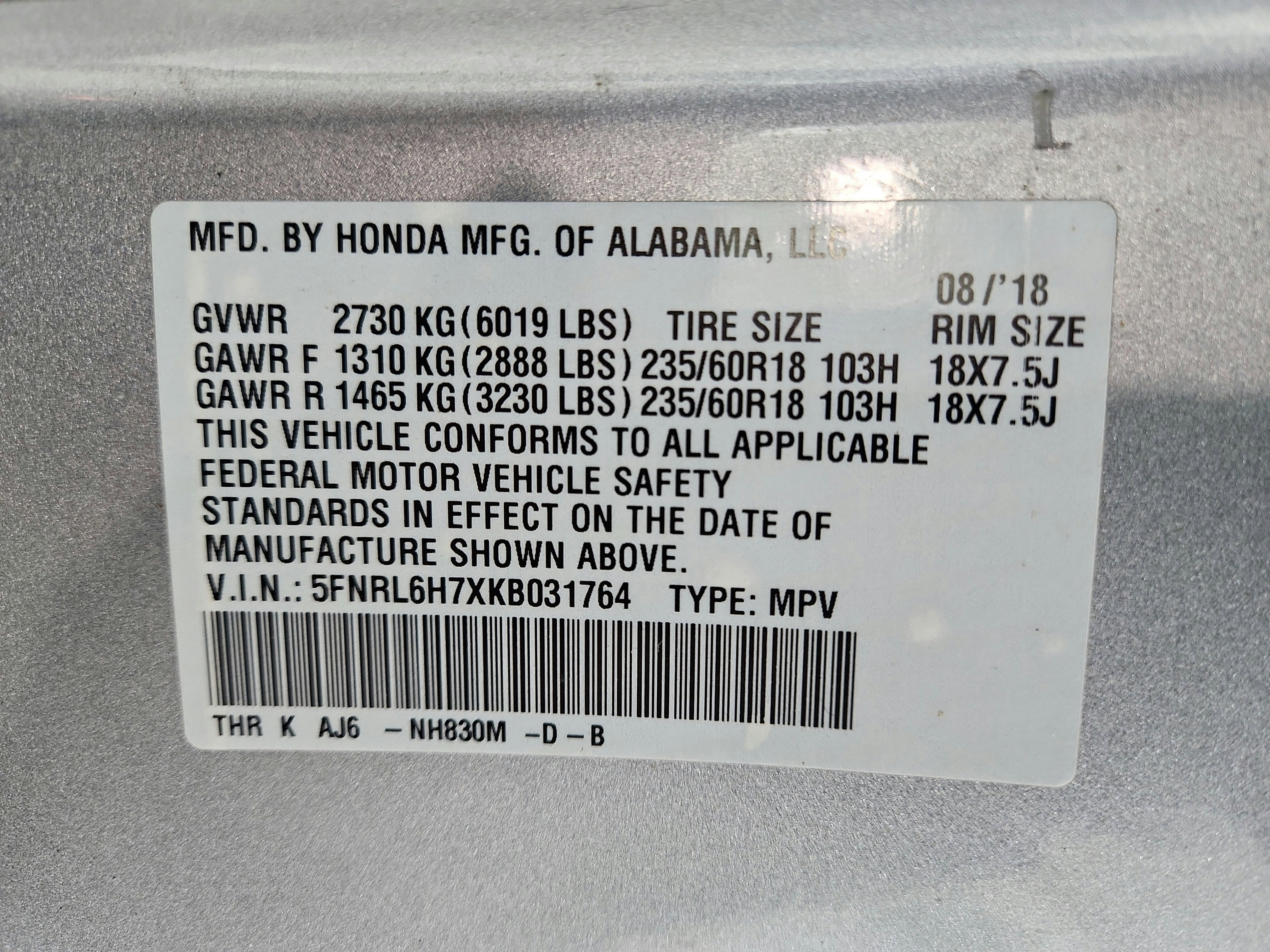 2019 Honda Odyssey EX-L