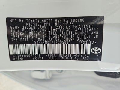 2026 Toyota Corolla LE CVT